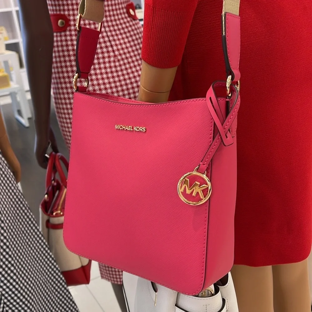 Michael Kors Jet Set Travel Small Messenger Crossbody Bag Electric Pink  NWT